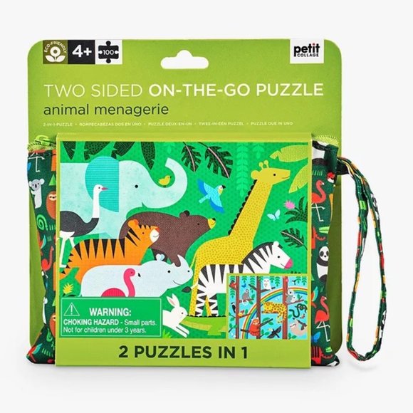 Petit Collage – Two Sided Animal Menagerie On-The-Go Puzzle - Picture 2 of 8